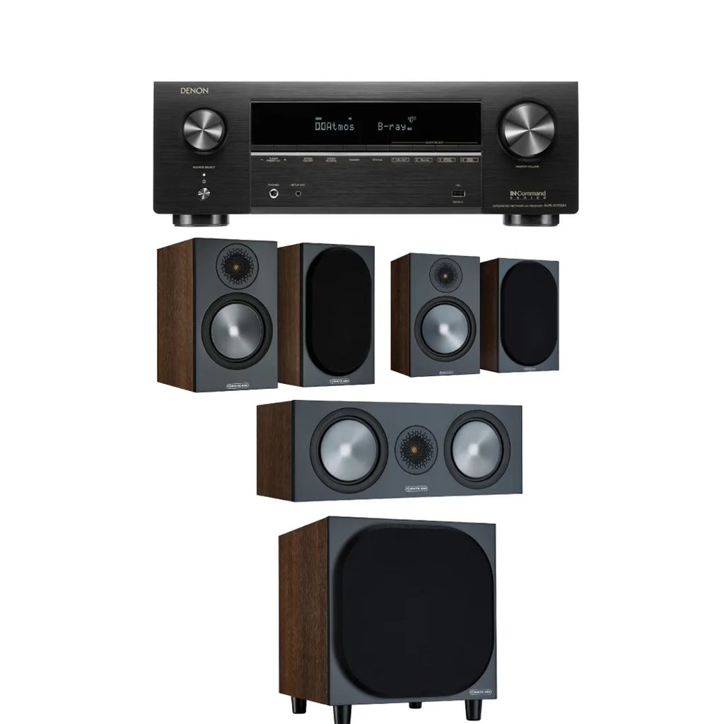 Monitor Audio Bronze 100/Denon AVRX1800H 5.1 System (Walnut)